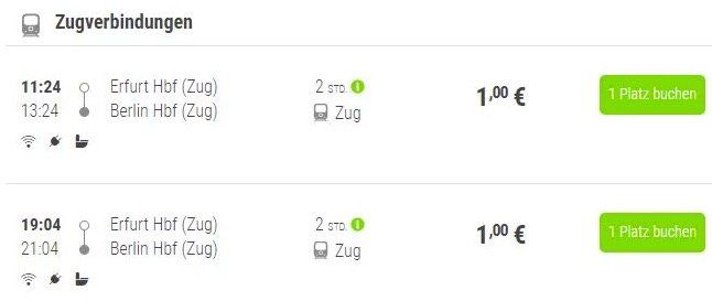 Flixtrain: Bahn Tickets ab Erfurt für 1€   verschiedene Ziele (z.B. Berlin) möglich