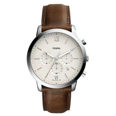 Fossil Herrenuhr Neutra Chronograph mit braunem Lederarmband für 43,86€ (statt 97€)