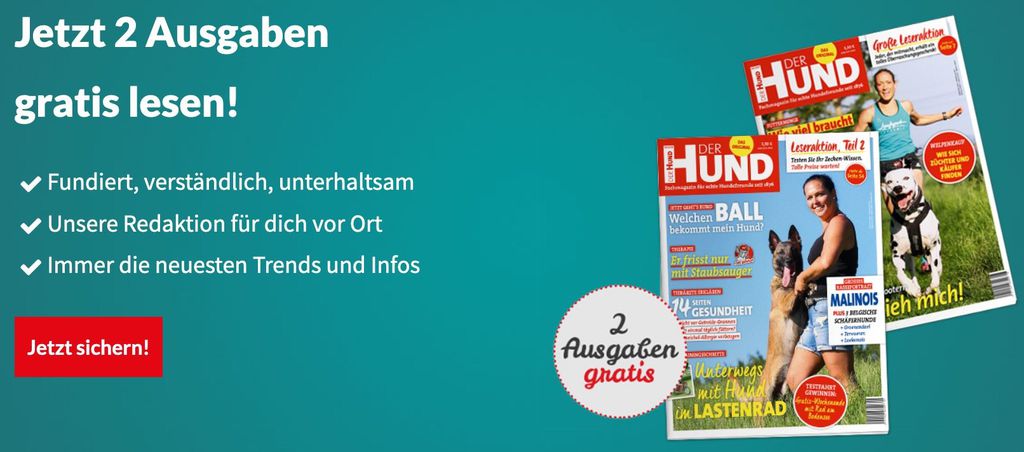 2 Ausgaben vom Der Hund Magazin kostenlos