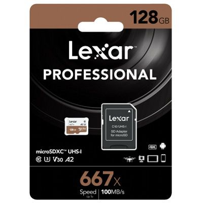 LEXAR 667X   128GB microSDXC Karte + SD Adapter für nur 13,60€ (statt 25€)