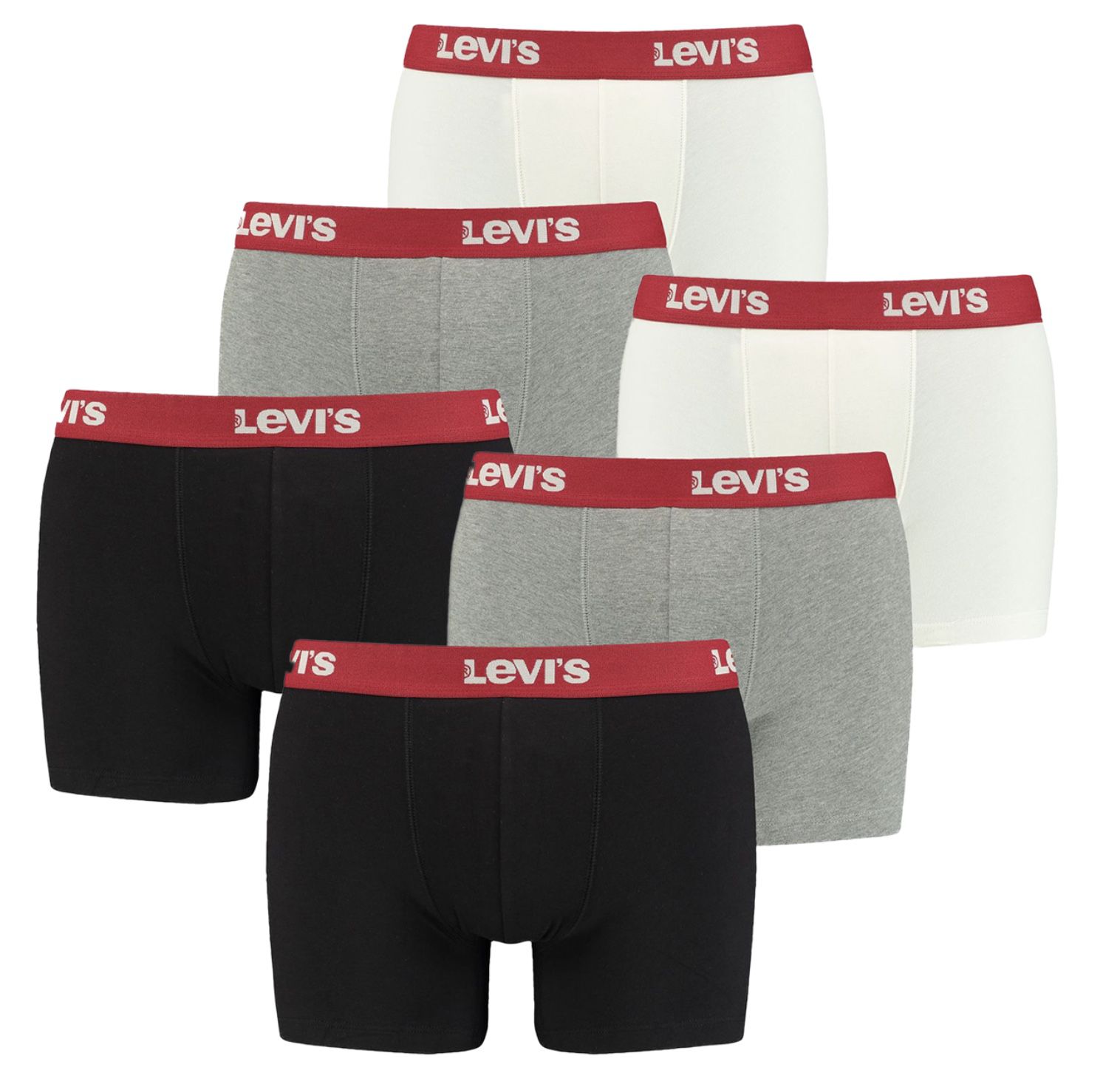 6er Pack Levi&#8217;s Boxershorts in vielen Farben oder gemischt für 33€ (statt 47€) oder 8er Pack für 42€