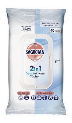 400er Pack Sagrotan 2in1 Desinfektions Tücher für 14,99€ (statt 40€)