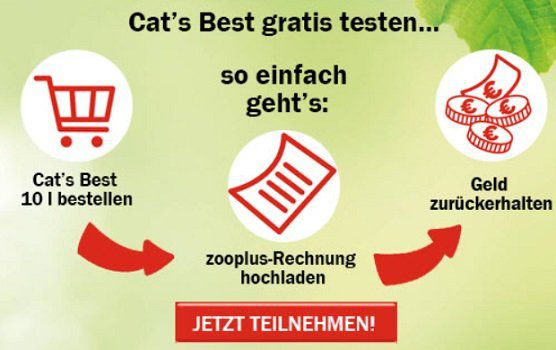 Zooplus: Cat´s Best Original Katzenstreu testen und Geld zurück holen + VSK