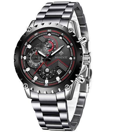 WISHDOIT Chronograph aus Edelstahl für 19,78€ (statt 33€)