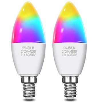 2x KINGSO E14 WLAN LED RGB Glühbirne mit Alexa, Google Home & IFTTT Support für 18,99€ (statt 28€)