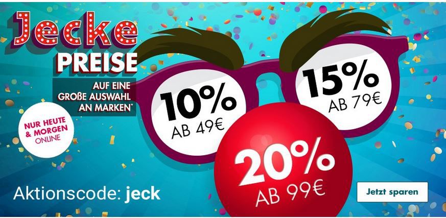 Galeria Jecke Preise mit Staffel Rabatt bis 20% auf viele Artikel