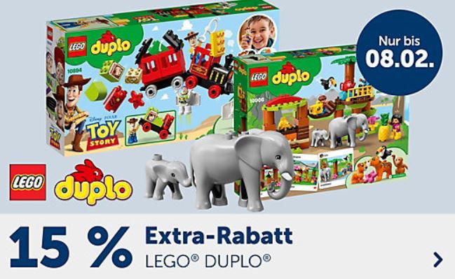 myToys:  LEGO Duplo mit 15% extra Rabatt bis Mitternacht!