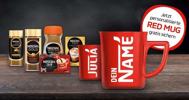 Gratis personalisierte Tasse beim Kauf von Nescafé Aktions Produkten