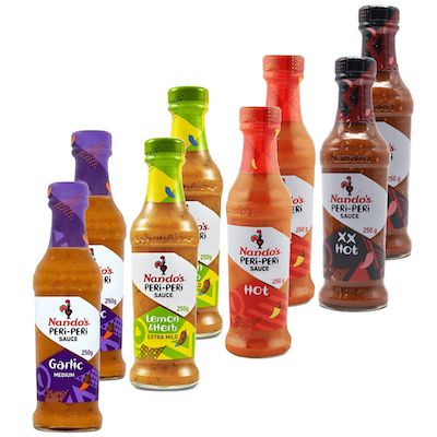 8er Pack Nando’s Peri Peri Sauce (je 250g) für 8,88€ (statt 48€)   MHD 12/2020 bzw. 03/2021