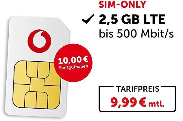 Vodafone/Otelo Tarife (Prepaid oder Laufzeit) bei Amazon   z.B. Vodafone Callya Talk und SMS inkl. 10€ Startguthaben für 2€