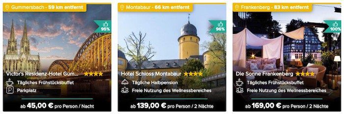 Bei Travelcircus Reise Deals nach Entfernung zum Standort oder nach Preis sortieren lassen