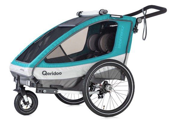 Qeridoo Sportrex 2   Zweisitzer Fahrradanhänger (2019) für 314,99€ (statt 383€)