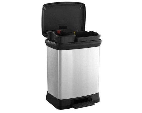 Curver Deco Bin Duo Abfalleimer (10 + 18 Liter) in Metalloptik für 29,24€ (statt 39€)