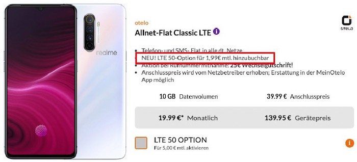 Realme X2 Pro Smartphone mit 128GB + Powerbank für 139,95€ + Vodafone Flat mit 10GB LTE für 19,99€ mtl.