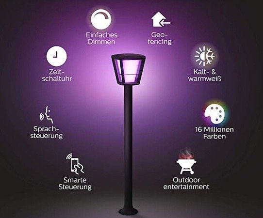 Ausverkauft! Philips Hue White and Color Ambiance Econic LED Garten Standleuchte für 93,80€ (statt 134€)