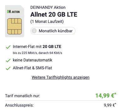 🔥 o2 Allnet Flat mit 20GB LTE ab 12,99€ mtl.   ohne Laufzeit 14,99€