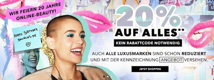 Bei Douglas 20% Rabatt auf fast das ganze Sortiment   auch Sale und Luxusmarken reduziert