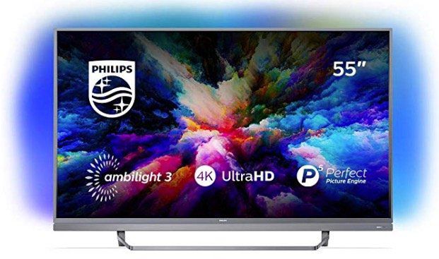 Philips 55PUS7503   55 Zoll UHD Android Fernseher mit 3 seitigem Ambilight für 578,90€ (statt 660€)