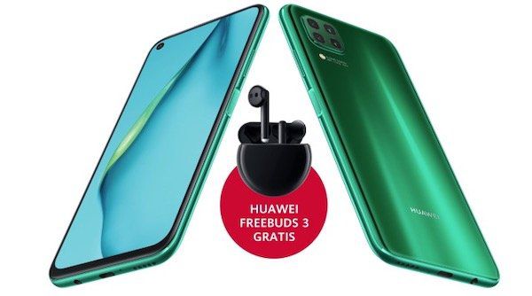 Huawei P40 lite mit 128GB + FreeBuds für 299,99€ (statt 426€)