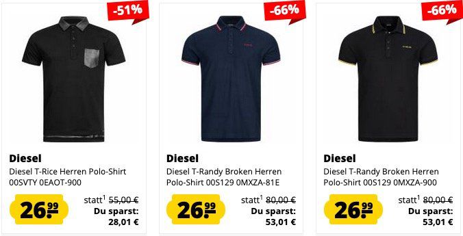 Diesel Herren Polo Shirt Sale bei SportSpar