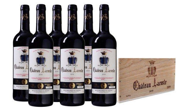 6 Flaschen Château Lacoste Bordeaux in hübscher Holzkiste für 47,89€