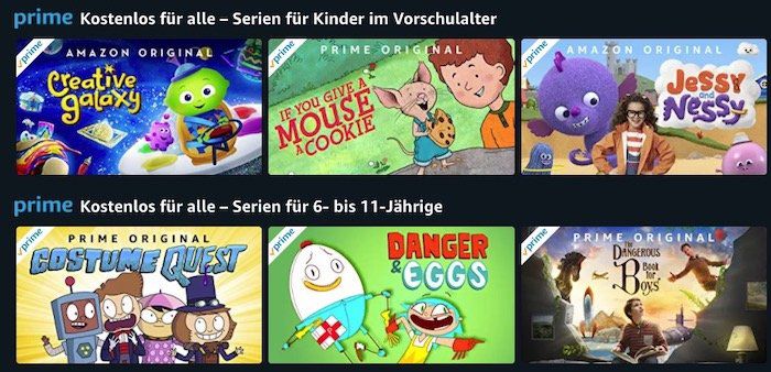 Amazon Prime Video: einige Kinderserien nun kostenlos verfügbar   gilt auch ohne Prime Abo!