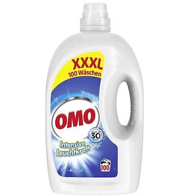 5 Liter Omo Flüssigwaschmittel XXXL mit Leuchtkraft Booster (100 WL) ab 9,49€   Prime