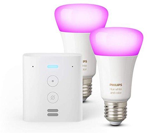 Echo Flex + 2er Pack Philips Hue Color LED Lampen für 64,99€ (statt 108€)