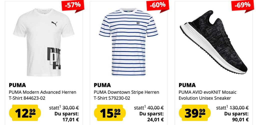 SportSpar Puma Sale mit Einzelstücken ab 1,49€   z.B. PUMA X Diamond Cap ab 11,99€