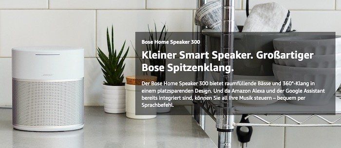Bose Home Speaker 300 Smart Lautsprecher in Weiss ab 139€ (statt 189€)   20€ Coupon bei Mastercard