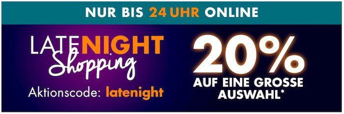 Galeria Late Night bis Mitternacht 20% Rabatt auf (fast) Alles: z.B. HUGO BOSS Intensitiy Herrenuhr für 199€ (statt 286€)