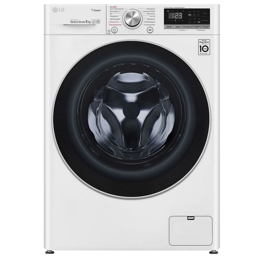 LG V4 W800 AI STEAM DIRECT Waschmaschine 8kg Smart ThinQ für 399€ (statt 578€)