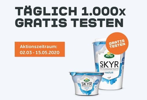 Kostenlos Arla® Skyr   Produkte ausprobieren