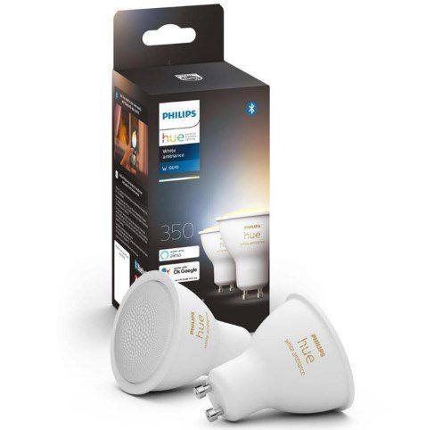 2er Pack Philips Hue White Ambiance GU10 Bluetooth Leuchten für 34,99€ (statt 40€)