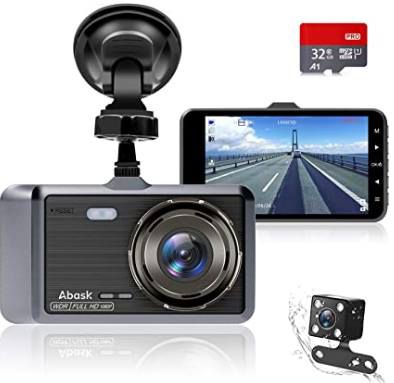 Abask D 01   1080p Dashcam mit 170° Weitwinkel & 32GB SD Karte inkl. Rückkamera für 24,99€ (statt 50€)