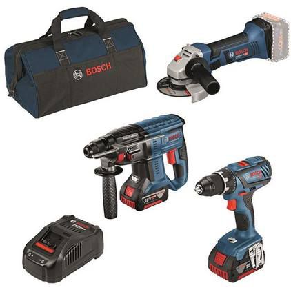 Bosch Professional 18V Akku Set (Schrauber, Bohrhammer, Flex) für 404,91€ (statt 620€)