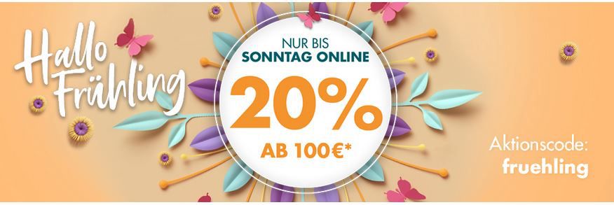 Galeria Frühlings Sale: heute mit 20 % Rabatt auf vieles ab 100€