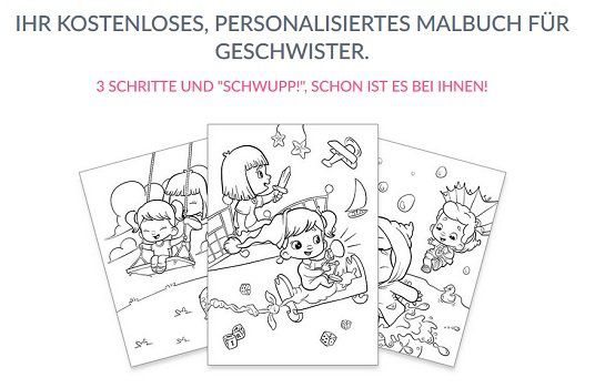 Personalisiertes Malbuch für Geschwisterkinder gratis als PDF