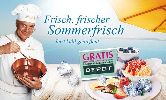 Kauf eine Lindt Sommertafel und erhalte einen Depot Gutschein gratis