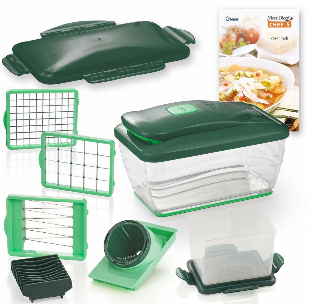 Genius Nicer Dicer Chef, Set 16-teilig Grün