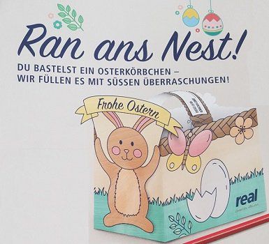real: Bastelvorlage für ein Osterkörbchen gratis abholen