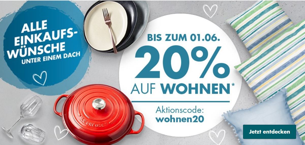 Galeria Pfingst Deal mit 20% Rabatt auf Damen, Herren, Kinder Fashion & Wohnen