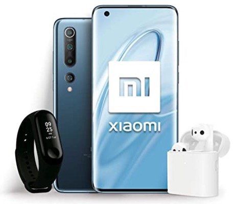 Xiaomi Mi 10 Starter Pack (Smartphone, Mi Band 3, True Wireless Earphone 2) für 690,26€ (statt 844€)