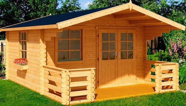 Nordic Holz Klingenberg Gartenhaus mit Terrasse (300 x 450 cm) für 1.838,94€ (statt 2.010€)