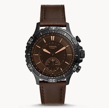 Fossil Garret Hybrid Smartwatch mit braunem Leder Armband für 72,25€ (statt 169€)