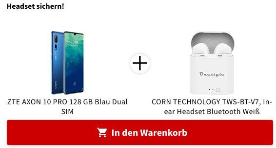 ZTE Axon 10 Pro DualSIM mit 128GB inkl. Gratis InEars ab 269€ (statt 380€) + 20€ Coupon bei Mastercard