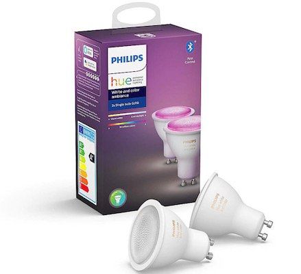 4er Pack Philips Hue White &#038; Color Ambiance GU10 Bluetooth Leuchten für 107,99€ (statt 150€)