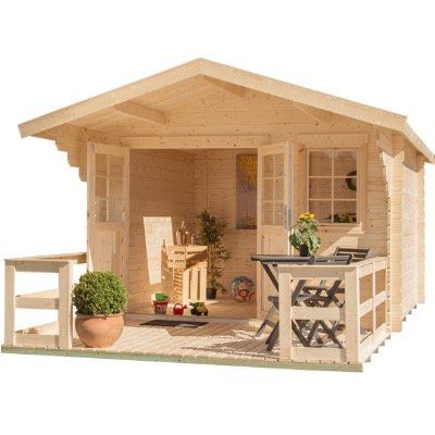 Kiehn Holz Gartenhaus Kallenberg2 In 350x441cm Inkl Terrasse Vordach Und Fussboden Fur 1 189 99 Statt 1 400