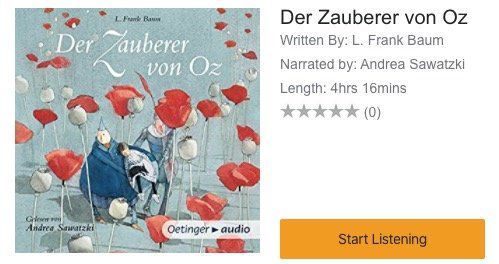 Der Zauberer von Oz gratis bei audible anhören   auch ohne Kundenkonto