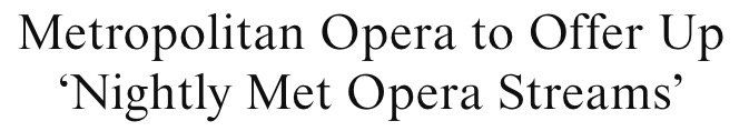 Metropolitan Opera New York: Jeden Tag eine andere Produktion gratis im Stream   z.B. Freitag: Madama Butterfly
